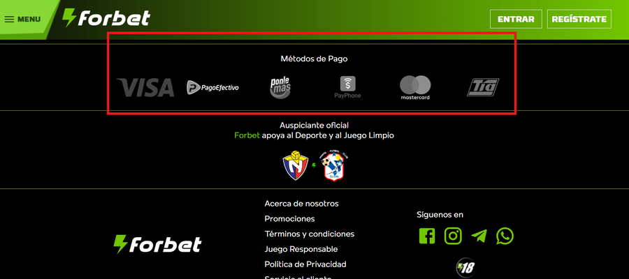 Cómo depositar en Forbet